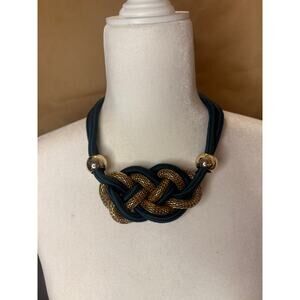 Dark Green and Gold Rope Necklace